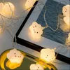 10Led White Cloud String Fairy Night Lights for Childrens barn sovrum Garland Bröllop Jul dekoration batteri drivs 220527