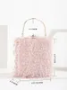 Kvinnor Tassel Feather Handbag Evening Clutch Bag White Pearl Chain Shoulder Luxury S Designer Party Purse 220527