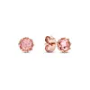 Nuovi orecchini a bottone in argento sterling S925 originali Orecchini rotondi in oro rosa 18 carati ZD Zircon Designer stile Pandora con scatola originale