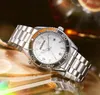 Top Brand Quartz Fashion Mens Time Clock Watches 40mm Auto Date Line Skeleton Dial Designer titta på hela manliga gåvor armbandsur 255v