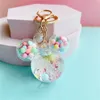 Flocon de neige tête de souris porte-clés anneaux mignon Micky Quicksand pendentif porte-clés porte-clés mode femmes créatif sac breloques cadeaux dessin animé voiture porte-clés bijoux accessoires