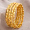 Bangle 4pcs lot 24K Gold Color Fine Dubai Wedding Bangles Jewellery Ethiopian Bracelets For Women African Jewelry Party GiftsBangl227a