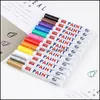 Waterproof Marker Pen Tyre Tire Tread Rubber Permanent Non Fading Paint White Color Can Marks On Most Surfaces Dh2556 Drop Delivery 2021 Mar