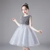 2023 Sequined Flower Girl Dress Flower Girl Weddings Sheer Cap рукав аппликация Blingbling Maidler Kids Gutday Party