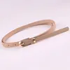 Belts Dress Pin Buckle Leather Belt Fashion Women Thin Skinny Metal Gold Ladies Waistband Dressing AccessoriesBelts