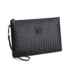 Luxury Designer Men s Clutch Bag Woven Leather Purse and Handbags for Men Large Capacity Business Envelope Ipad 220527