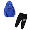 Herrspårar barn hoodies byxor anpassade logotyptryck tröja 2 stycken set barn namn diy casual sport kostym hösten springme