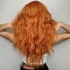 Henry Margu Red Ginger Copper Amarelo Sintético Perucas para Mulheres Long Curly Wave Wigs Com Bangs Cosplay Party Resistente ao calor Cabelo 220622