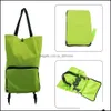 Storage Bags Home Organization Housekee Garden Wholesale- 1Pcs Shop Trolley Bag With Wheels Portable Foldable Lage Packet Drag Collapsible