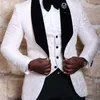 Mäns kostymer blazers stil brudgummen sjal lapel brudgummen tuxedos rött/vita/svarta män kostymer bröllop man blazer jackapantsstievest c46 220826