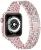 Luxury Diamond Straps For Apple Watch 6 5 4 3 2 1 Band 38mm 42mm Bracelet Watchband For iWatch Series 7 SE 41mm 45mm 40MM 44MM Women Wrist Belt Smart Strap