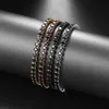 Pulseiras de charme pulseira de tênis de cristal preto para mulheres steampunk cadeia de cores prateada ajustável na mão amigos presentes jóias hippie dzh0