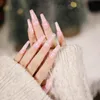 Pressione as unhas falsas na unha falsa do caixão do Natal com o projeto destacável wearable Ballerina Dicas de capa completa