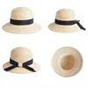 Chapeau d'été pour femmes plage raphia paille chapeau de soleil panama fedora casquette large bord Protection UV femme