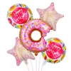 Decoração do partido Donut Foil balão 5 pcs / set feliz aniversário casamento xmas bebê bebê alumínio Balloons infláveis ​​evento suprimentos gcb15197