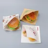Donut Bakery Baking Package 50 Pcs/pack Food Packing Kraft Bag Oilproof Fries Bread Sandwich Paper Bag Sweet Wrapping Bag
