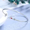 Other Bracelets Romantic Love Heart Zircon Bangle Girl Fashion Jewelry 925 Silver Bangles Women Valentine's Day Engagement Accessories K