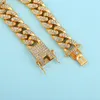 سلسلة ربط 12 مللي متر بلينغ تشيكوسلوفاكيا ميامي الكوبي براكليت ذهبي اللون مجوهرات هيب هوب روك للرجال والنساء 9/10 بوصة هدايا الكريسماس Link