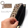 13 Styles Leopard Bracelet Clutch Bag Wristlet Keychain Bracelets Purse Sunflower Cactus Printed Leather Key Holder Chain Outdoor Bags