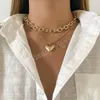 Vintage coeur pendentif collier femmes Boho mode Simple créatif creux clavicule charme colliers fille Couple bijoux cadeau