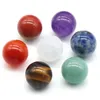 Natural Stone 12mm 16mm 20mm Round Ball 7 Chakras Set Yoga Meditation Ornament Beads Healing Energy Charms Crystal Decoration Gift