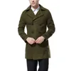 Men's Wool & Blends Mens Blend Classic Pea Coat Jacket Thick Coats Double Breasted Turn Down Collar Woolen Jackets Male Trench Will22 T220810