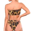 Projektant marki Leopard Bikini Set Kobiet Beach Sexy Swimsuits Ladies Szybkość kąpielowa Dwie kawałki Push Up Bandau Biquini Brazilian 220616