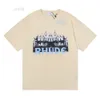 T-shirts de luxe pour hommes Tendance de niche d'été Rhude Casino Hd Castle T-shirt à manches courtes imprimé 63m8