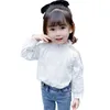 Toddler Girls Blouse koronkowe koszule dziewczęta Ruffles koszule dla dziewcząt dla dziewczyn Casual Style Baby Girl Ubrania 210412