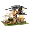 Diy casa de bonecas de madeira casas de boneca em miniatura kit de móveis casa música led brinquedos para crianças presente aniversário a81