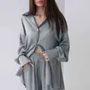 Hiloc druppel mouwen broekpakjes dalen kraag vrouwen pyjama set vrouw 2 -delige losse nachtkleding sets dames outfits loungewear l220803