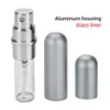 Silver 5 ml mini rund huvud parfym spray flaska sub-flaskan 5 st