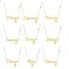 Stainless Steel 12 Zodiac Sign Necklace Pendant Gold Chain Virgo Cancer Letter Pendants Charm Star Astrology Necklaces for women fine fashion jewelry