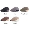 Wuaumx Casual Men Fishbone Cap Cotton Beret Hat Women Spring Summer Visors Artist Forward Cap Flat Beret Cabbies Driver hat J220722