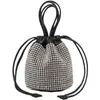 Kvällspåsar Trend Shiny Metal Diamond Women's Fashion Bag -paljetter Pärlor Full Rhinestone Bucket Bags Hand Messenger