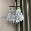 Frauen Shorts Hohe Taille Jean 2022 Sommer Kontrast Farbe Splice A-line Hosen Frau Pantalones Cortos De Mujerwomen's