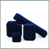 Boîtes à bijoux présentoir d'emballage, support Veet de forme carrée, boîte de couleur bleue pour pendentif collier soutien-gorge DH8Eh