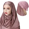 النساء المسلمات الفوري الحرير الحرير hjiabs كريب تجعد الحجاب ناعم الحرير شحمة الرأس