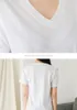 Koreaanse oversized korte mouw zomer dames katoenen t -shirt v nek vrouwelijke tops op maat aangepaste p o tekst bedrukte t shirts 220621