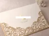 Vente en gros - Invitation de mariage de poche découpée au laser sur papier perlé