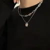Pendanthalsband Kpop Street Punk Choker Metal Chunky Chain Kort halsband för kvinnor Egirl Goth Cool Jewelrypendant