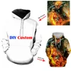 Diy Custom Zipper Hoodie Men Women 3D Print Hoodies Mönster Personlig anpassad bild Casual Hooded Sweatshirt Tops 220704