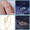 Bandringen sieraden nieuwe mode sier goud kleur hartvormige ring koppels beste vriend bruiloft drop levering 2021 efbnp