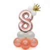 Wesołych Świąt 1 2 3 4 5 6 7 8 9 Rose Gold Number Balloons Folia Digital Latex Heloon Balloon Zestaw Ślubne Baby Shower Urodziny Dekoracji HY0389