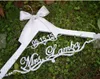 Glitter Silver Personalized Wedding dress Hangers Custom DATE Bridal Bride MRS Name Bridesmaid Gift Hanger party gifts favors 220408