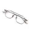 Varumärkesdesigner män glasögon ramar optiska glasögon metall ram glasögon kvinnor vintage oregelbundna skådespel ramar myopia glasögon med original fodral