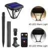 Solar Outdoor Gardenlampen 3 Verlichtingsmodi Bewegingssensor IP65 Waterdicht retro wandlicht met USB -opladen voor Decoratie Landschap Lawn Lamp