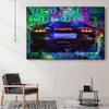 Graffiti bull dólar teclado impressão colorida pintura em tela cartazes carro esportivo luxo arte da parede imagem decoração casa cuadros3127312