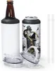 16 oz sublimación puede enfriar vasos en blanco 4 en 1 adaptador aislador de lata con tapa a prueba de fugas Paja de plástico Enfriador de acero inoxidable fy5147 0425
