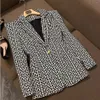 B820 Abiti da donna Blazer Tide Brand Stilista di moda retrò di alta qualità Serie grigia Giacca da leone doppiopetto Slim Plus Size